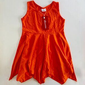 Noomelfish Handkerchief Hem Dress | Sleeveless | Bright Orange | 2T | NWT